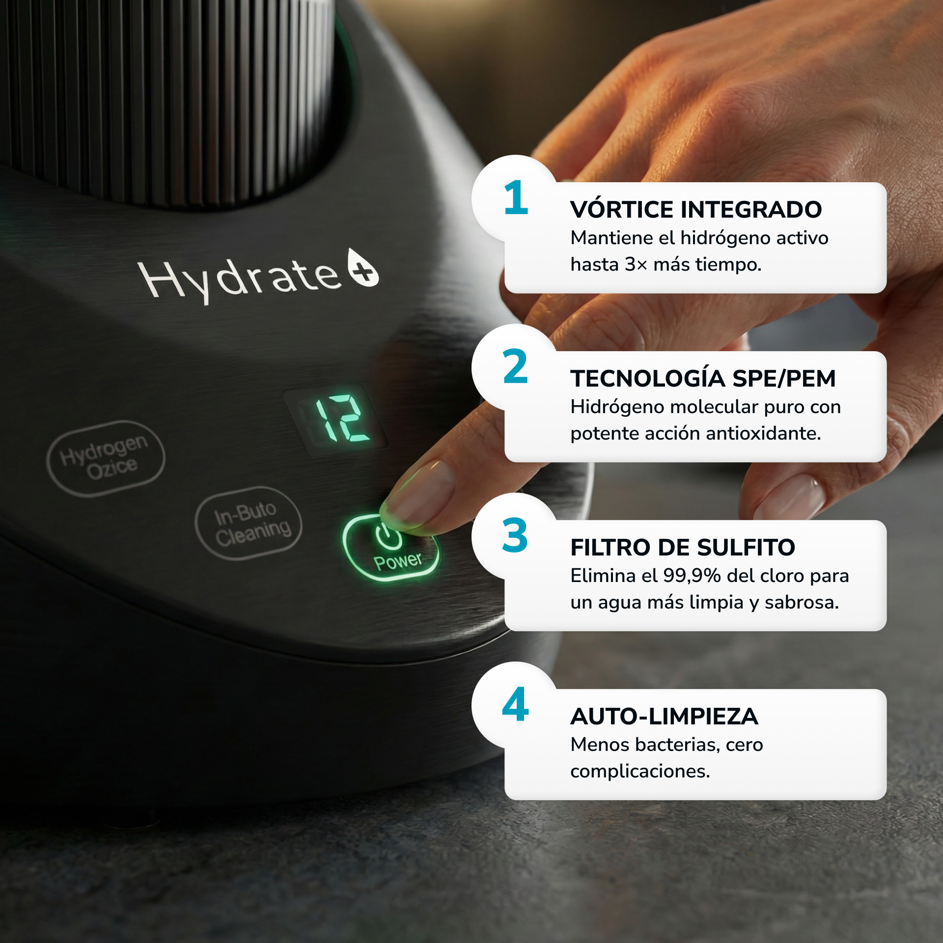 Jarra de agua hidrogenada